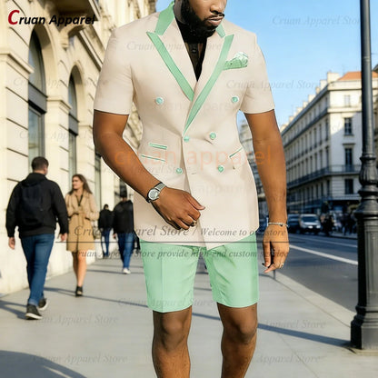 Summer Casual Outfits For Men Birthday Banquet Custom High Quality Blazer Pants 2 Pieces Evening Dinner Fashion Suit Sets