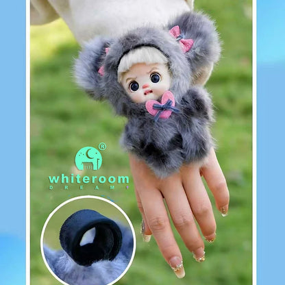 Doll accessori Furry Animal Mini Doll Plush Toy BJD Pendant Mobile Phone Lanyard Backpack Autumn Winter NewYear Gift Girl Plush