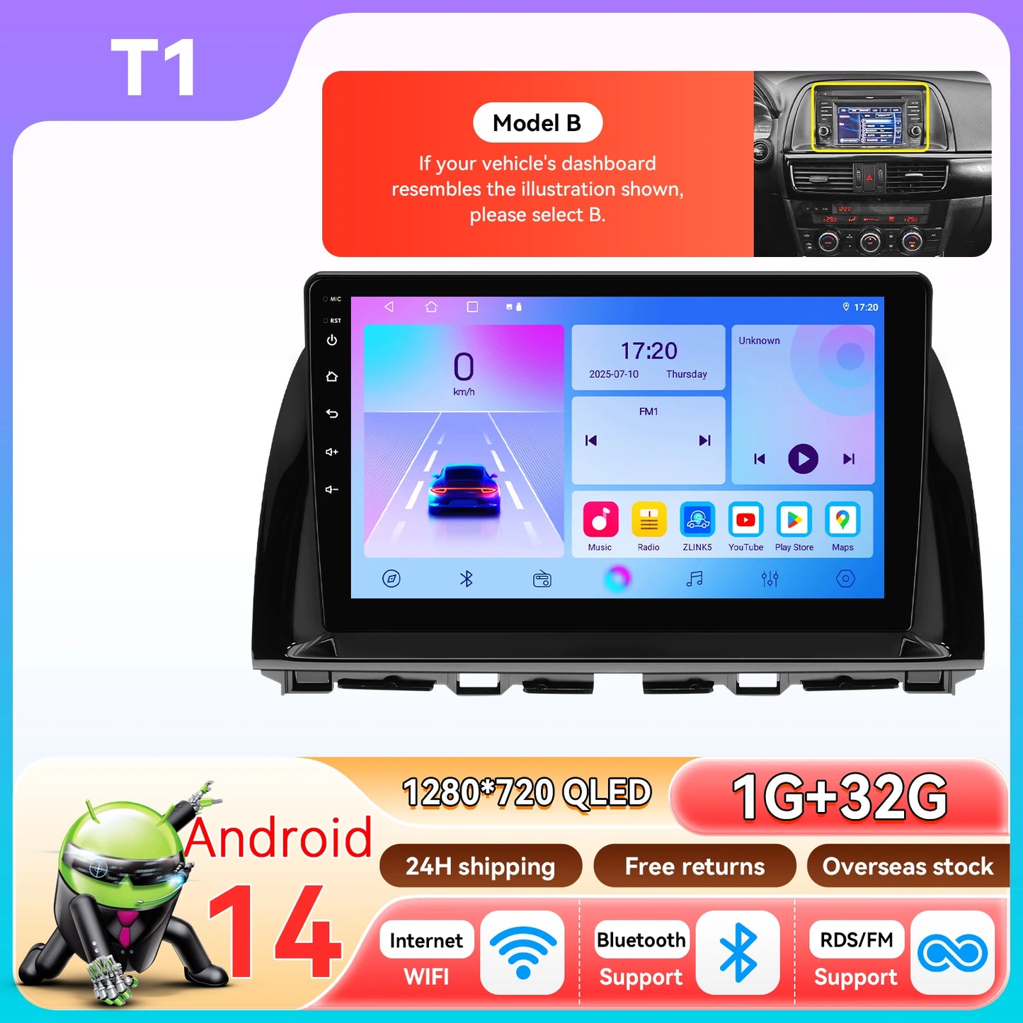 Hizpo 10.1" Eelectronic Devices Car Radio For Mazda CX-5 2012 2013 2014 2015 GPS Navigation Head Unit  6115 RDS Wireless CarPlay