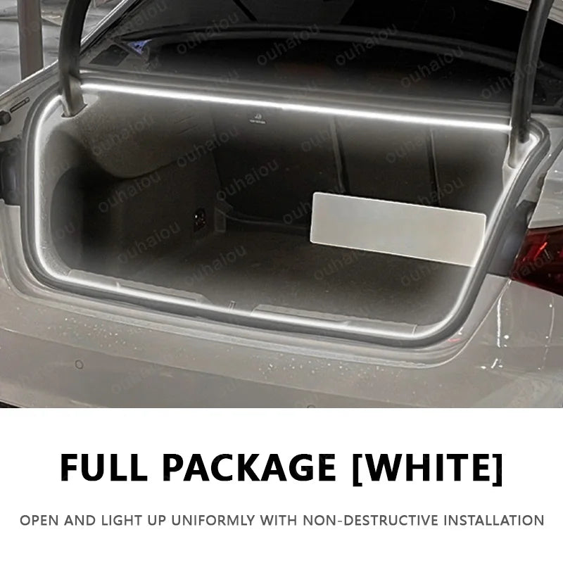 For Audi sedan series A3 A4 A6 A7 A8 trunk light modification light Atmosphere lights White warm white Rear Trunk LED Light Bar