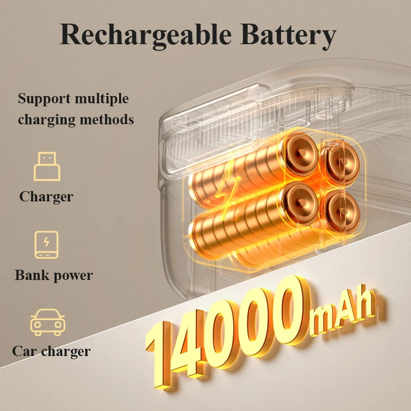 Compact Rechargeable Electric Lunch Box 14000mAh Food Warmer for Dormitory Camping Travel Outdoor 1000ML Food Container