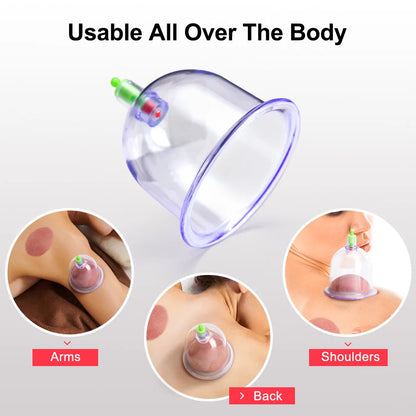 Electric Vacuum Cupping Body Massager Suction Scraping Cup Fat Burner Therapy Anti Cellulite Slimming Massager Body Massage Cans