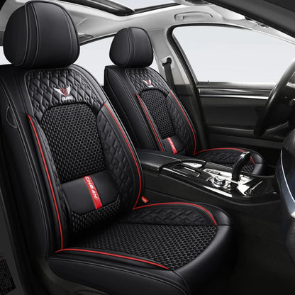 5-seat  car seat cover, new nappa leather ice silk fixed lumbar support, four-season universal, suitable for most cars