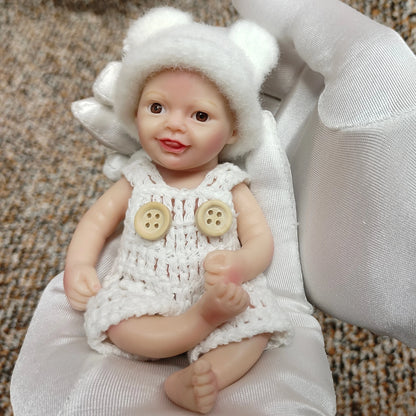 1 pc/ 2 styles 6 Inch Full Body Silicone Mini Reborn Boy Doll Handmade Lifelike Newborn Doll bebe reborn de silicona