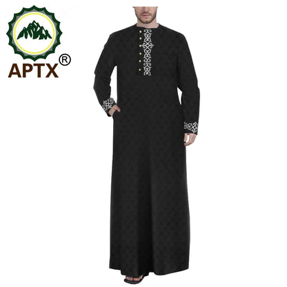 Muslim Jubba for Men Quality Thobe Tailor Made Single Breasted Loose Casual Style Long Robe for Event Wedding TA2014001