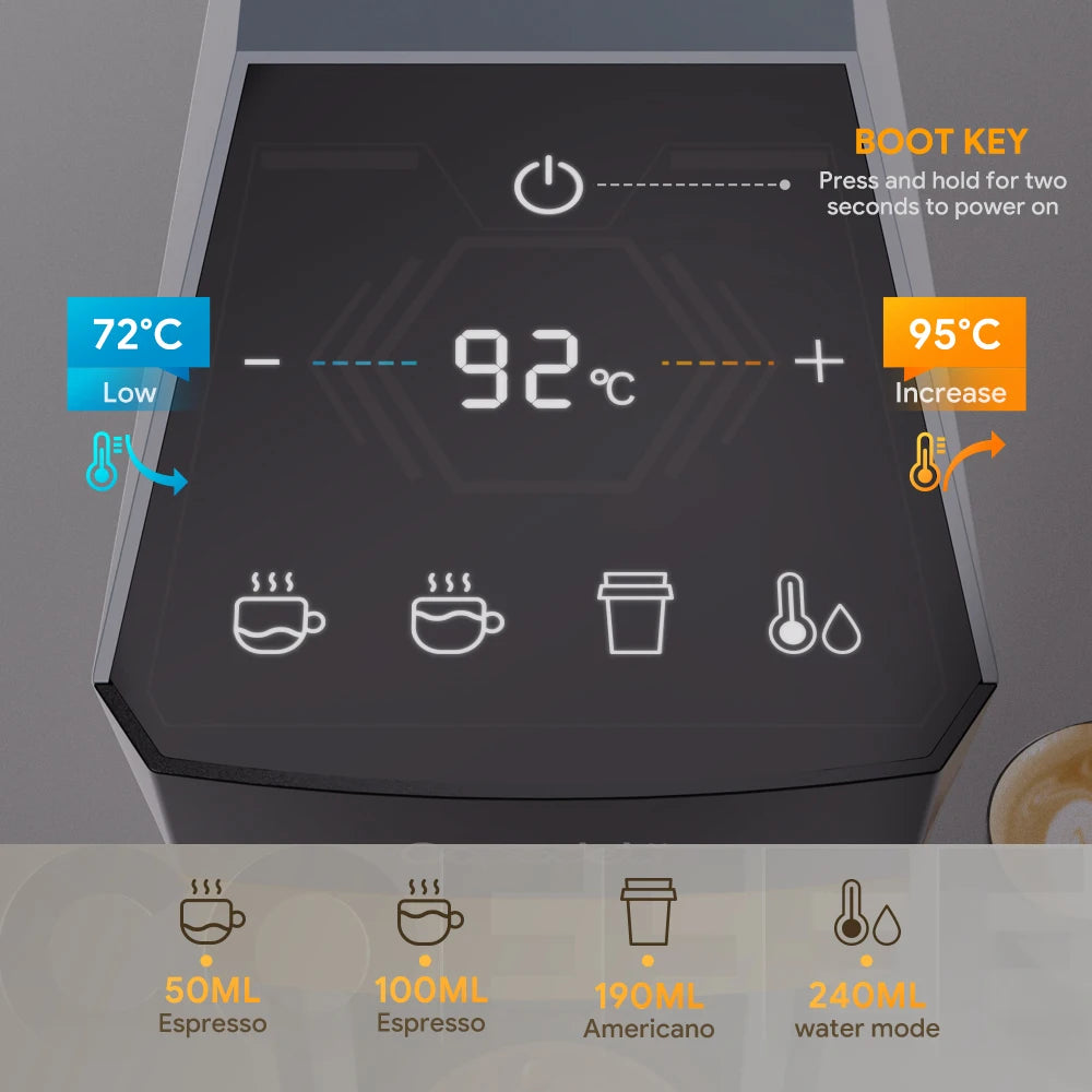 Max Capsule Coffee Machine Electric Automatic Espresso Maker Compatible with Nes*/DG/Ground Coffee/K cup Capsule Pods
