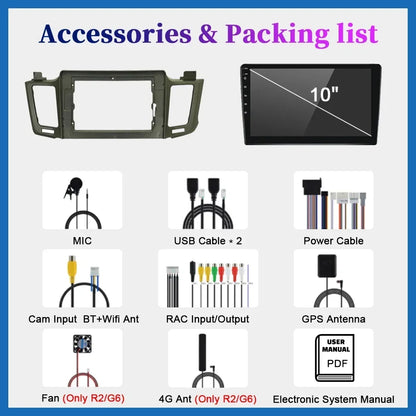 For Toyota RAV4 Rav 4 XA40 2012 - 2018 Car Radio Android Multimidia Player Navigation GPS Carplay Auto Stereo Intelligent System
