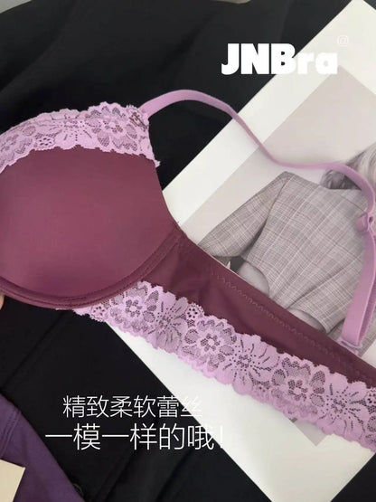 Ladies Comfort Gathering Wireless Bra A To C Cups, Soft Lace Alluring Style, Natural Bust Enhancement for Petite Figures, S-XL