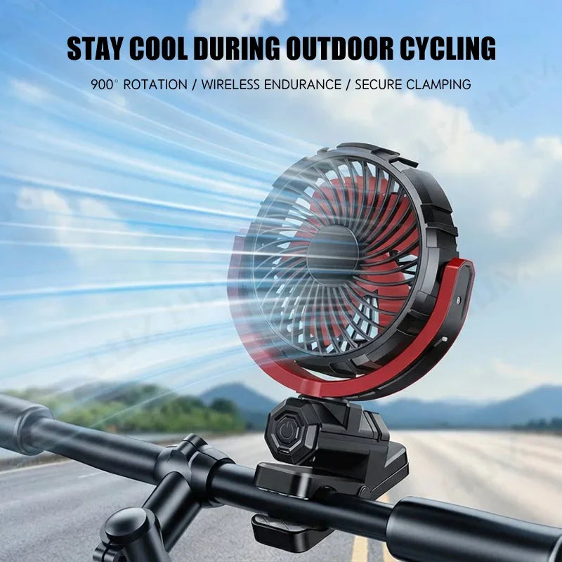 Battery Powered Car Fan 2000mAh Clip On Fan for Car Visor Quiet Rotate USB Rechargeable for SUV Van Truck Accessories