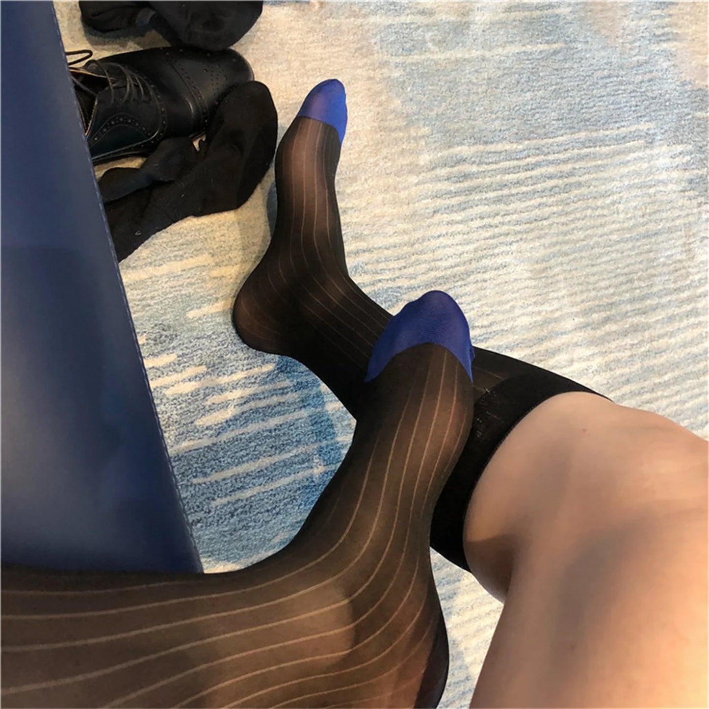 Toe Ring Socks Mature Man's High Class Outfit Business Style Rich Man  Fine Dress Socks Short Socks Daily