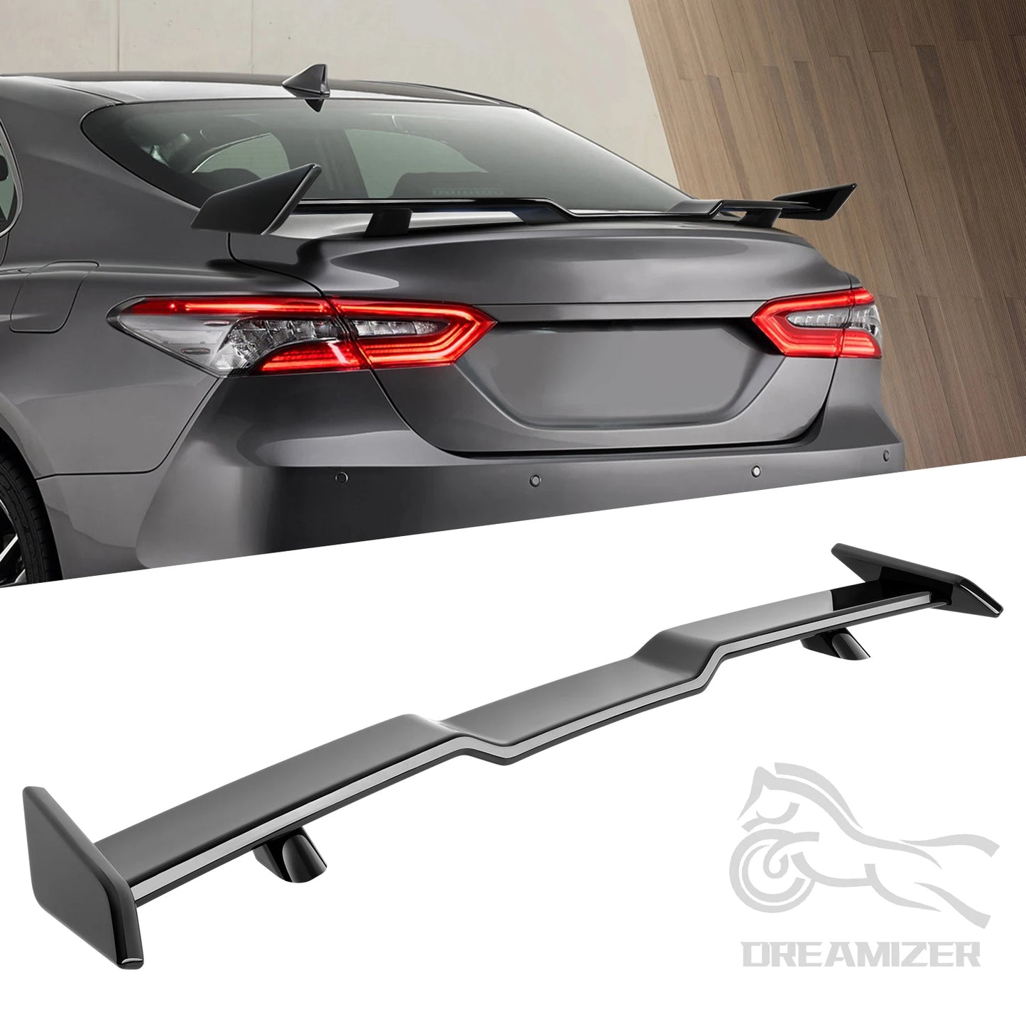 Sport Rear Trunk Spoiler Wing For Toyota Camry 2018 2019 2020 4 Door Sedan Glossy Black ABS Carbon Fiber