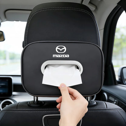 Leather Car Tissue Box Holder Back Seat Multi Storage Bag For Mazda 3 CX5 CX30 MX5 CX3 CX9 CX7 MX3 MX6 CX50 CX60 CX70 CX80 CX90