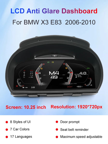STWEI 2026 New Product Facroy Price Digital LCD Car Dashboard For BMW X3 E83 2004 to 2008 Instrument Cluster Panel Cockpit