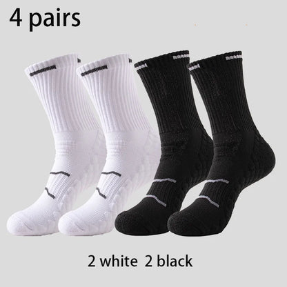 4 Pairs Pro Performance Sport Socks – Breathable, Cushioned, Anti-Slip for Running & Training
