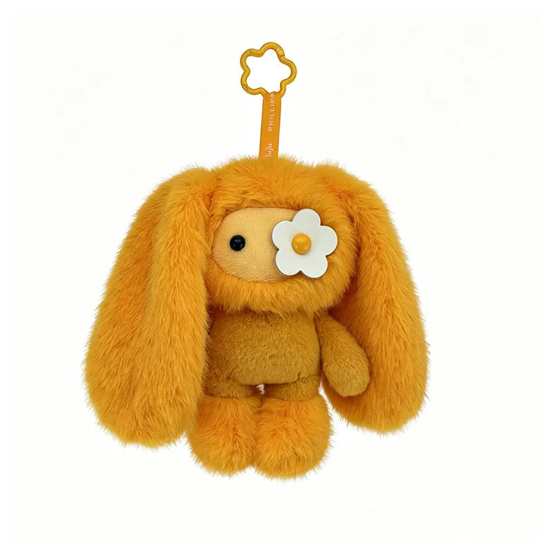 18/30cm Juju Rabbit Keychain Flower Eye Juju Rabbits Keyring Long Ears Bunny Keyring Cute Rabbit Pendant Halloween Birthday Gift