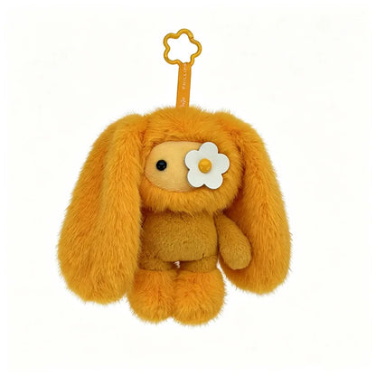 18/30cm Juju Rabbit Keychain Flower Eye Juju Rabbits Keyring Long Ears Bunny Keyring Cute Rabbit Pendant Halloween Birthday Gift