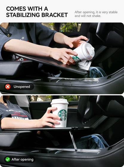 YZ Table Desk For Tesla Model 3 Y X S Highland Juniper 2021-2025 Car Steering Wheel Laptop Tray Food Desk Portable Office Table