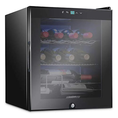 12 Bottle Compressor Wine Cooler Refrigerator w/Lock Freestanding Wine Cellar for Red, White, Champagne, Sparkling Stainless St