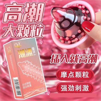 Ribbed Condoms for Men Dotted Spike G-spot Vaginal Stimulation Cock Condom Contraception Sensitive Penis Sleeve Adult Sex Toys