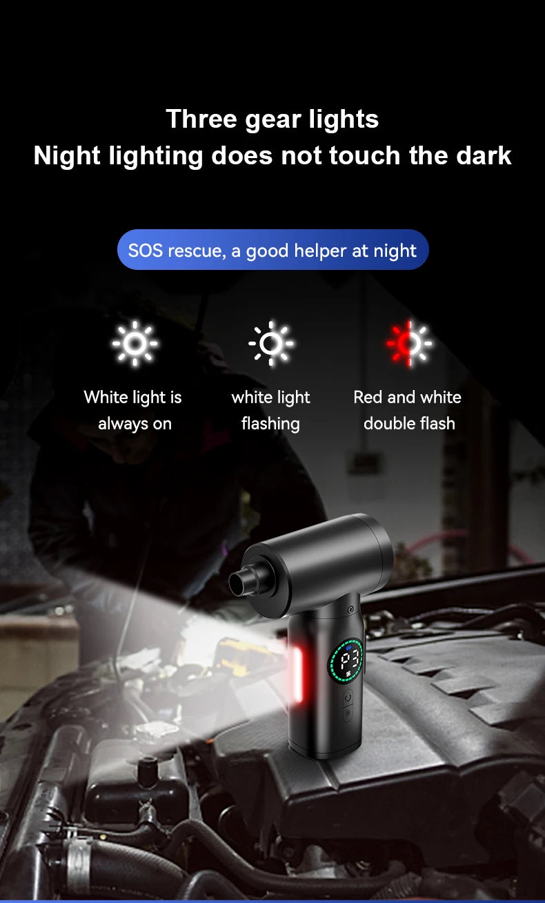 Portable 7500mAh Wireless Air Duster Dust Blowing Gun 2 in 1 Air Blower And Vacuum Cleaner Cordless Duster Blowers Car Cleaning