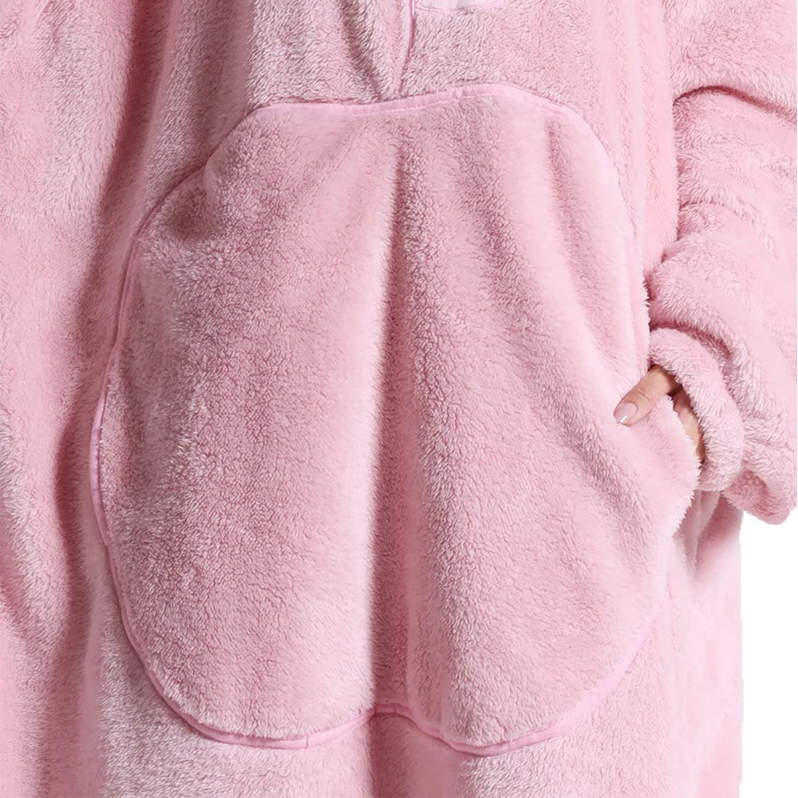 Fashion Cartoon Oversized Blanket Hoodie for Women Men Hoodies Sherpa Fleece Winter Thick Plus Size Couple Sweatshirts Korean