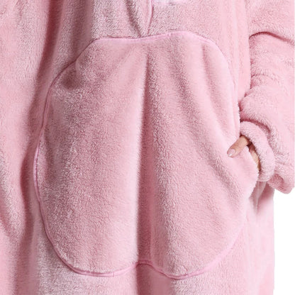 Fashion Cartoon Oversized Blanket Hoodie for Women Men Hoodies Sherpa Fleece Winter Thick Plus Size Couple Sweatshirts Korean