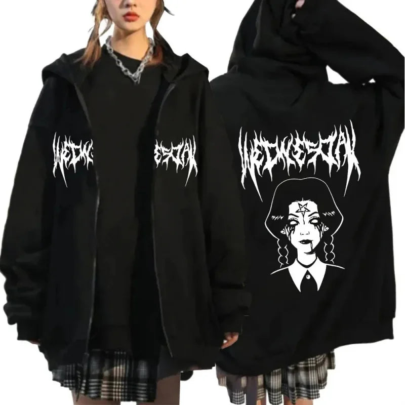 2025N Printed Hoodie Women Men Casual High Street Hip Hop Y2K Long Sleeve Fleece Sweatshirts Fall Winter Fashion Jacket Coat