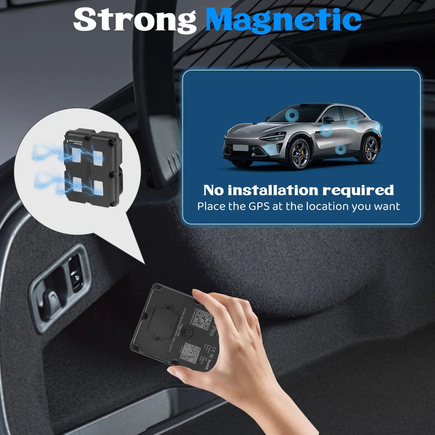 4G Vehicle GPS Tracker Real-Time Tracking Long Standby Battery Strong Magnetic Mount Waterproof Multiple Alarm Functions