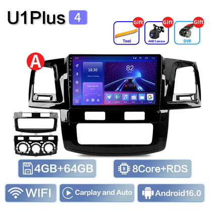 For Toyota Fortuner HILUX Revo Vigo 2007-2015 Multimedia Video Player Stereo GPS Android 16 2din Carplay Car Radio