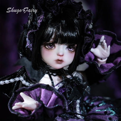 ShugaFairy 1/6 BJD Doll Edith Full Set Black & Purple Little Demon with Skull Joints and Dress High Quality Anime Resin Figure