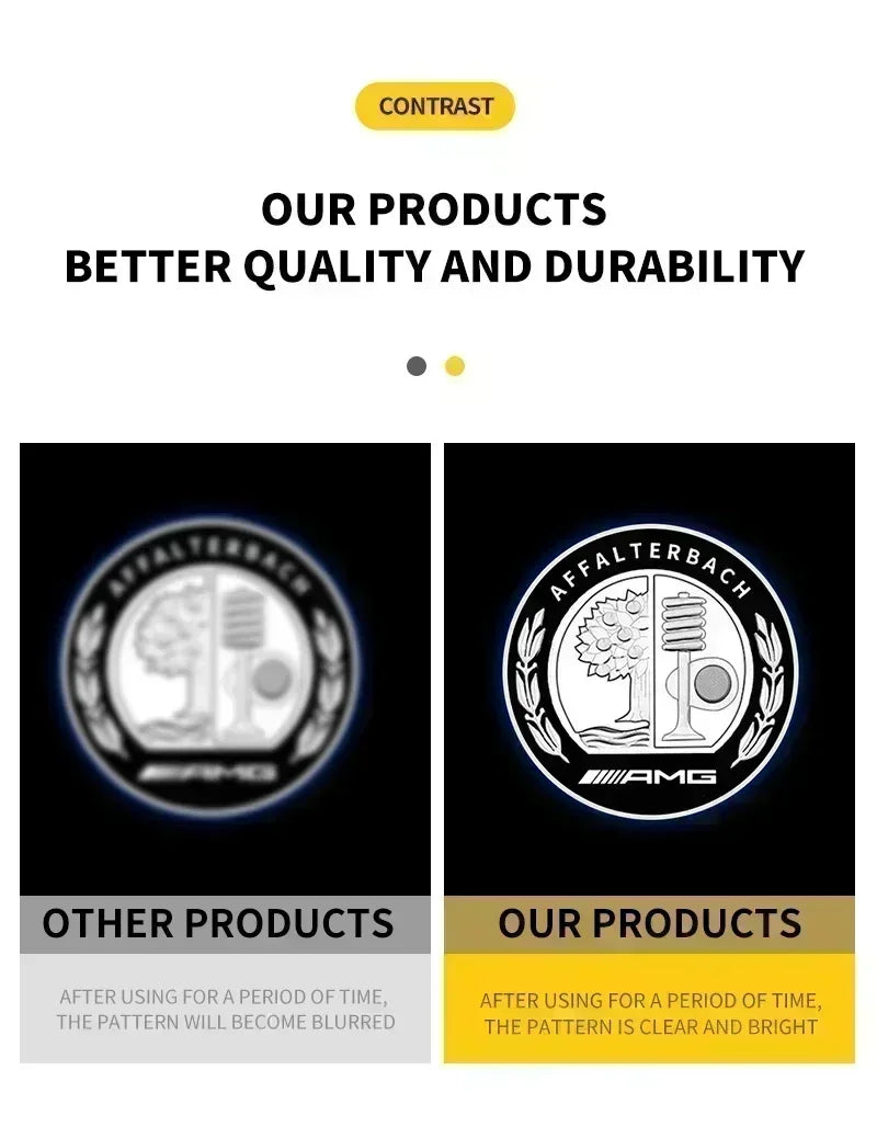 QQ 2pcs Car door welcome light logo Emblem Mercedes Benz AMG A C E GLC GLA GLE GLB Class W177 W205 W212 W213 X253 X156 W166 X247