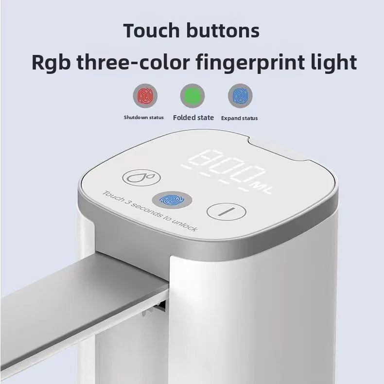 Automatic Folding Water Dispenser Household Bottled Water Fingerprint Child Lock Electric Small Mineral Water Suction Machine