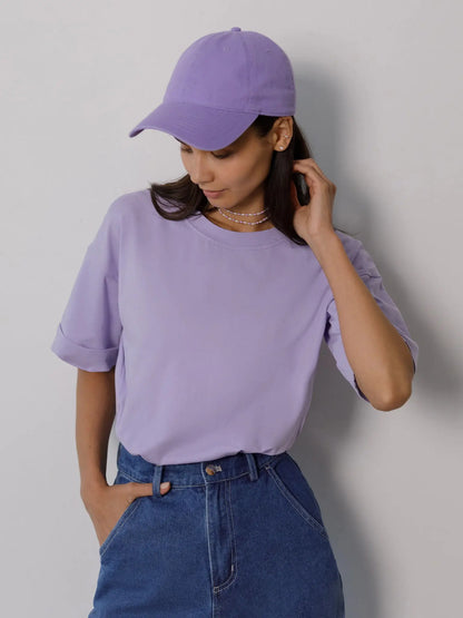 Bornladies 2025 Women's Summer 100% Cotton T-shirt Bottoming Basic Fashionable Solid Lady Short Sleeve Loose Tops Shirts