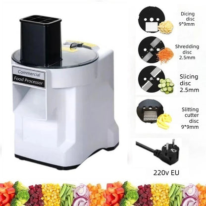 Commercial Dicing Machine K8600 White 3-in-1 Multi-Function Electric Cutter Strips Shreds Slices Dice Radish Potato Vegetables