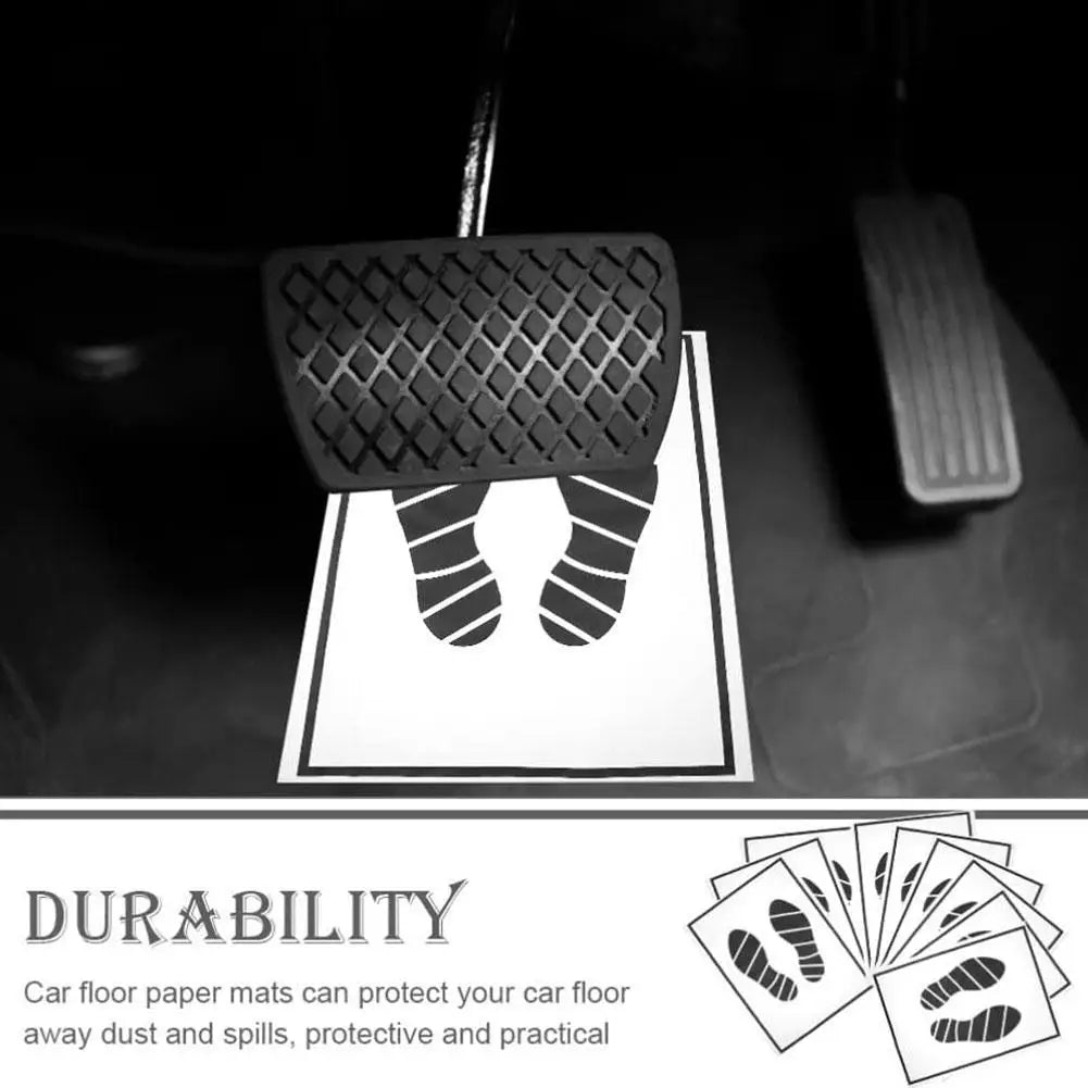 25/50/100pcs Mats Floor Paper Car Cars Automotive Vehicle Waterproof Print Disposable Mat Protector Shoe