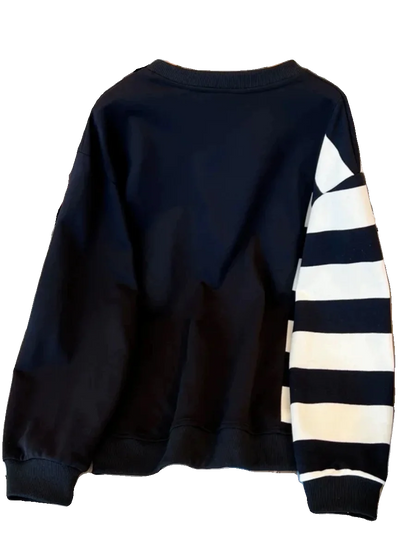 Loose Long Sleeve T-Shirt Hoodie Women Spring Autumn plus Size Fat MM300 Pounds Patchwork Shoulder Length Design Slimming Top
