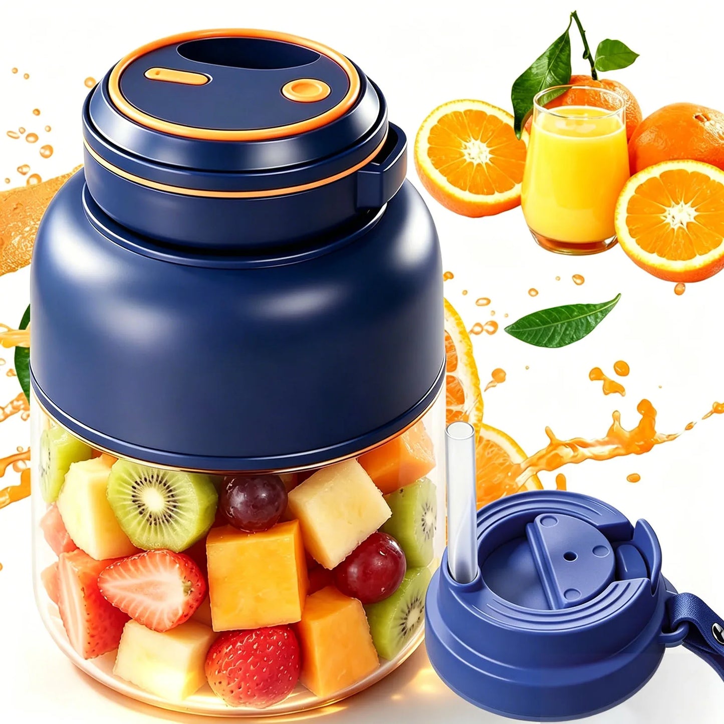 1300ML Portable Electric Juicer Blender for Home, USB Charging, Fruit Juicer, Lemon, Orange, Fruit Juicing, Outdoor Juicer