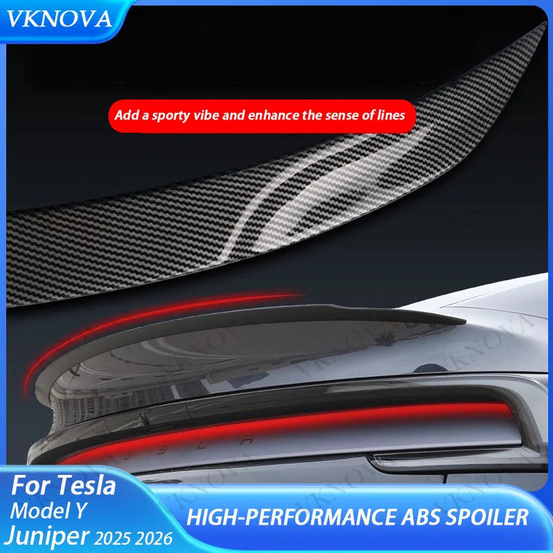 Glossy Black Rear Trunk Spoiler Trim Kit for Tesla Model Y Juniper 2025 - P Style Blade Sport Body Styling Exterior Accessories