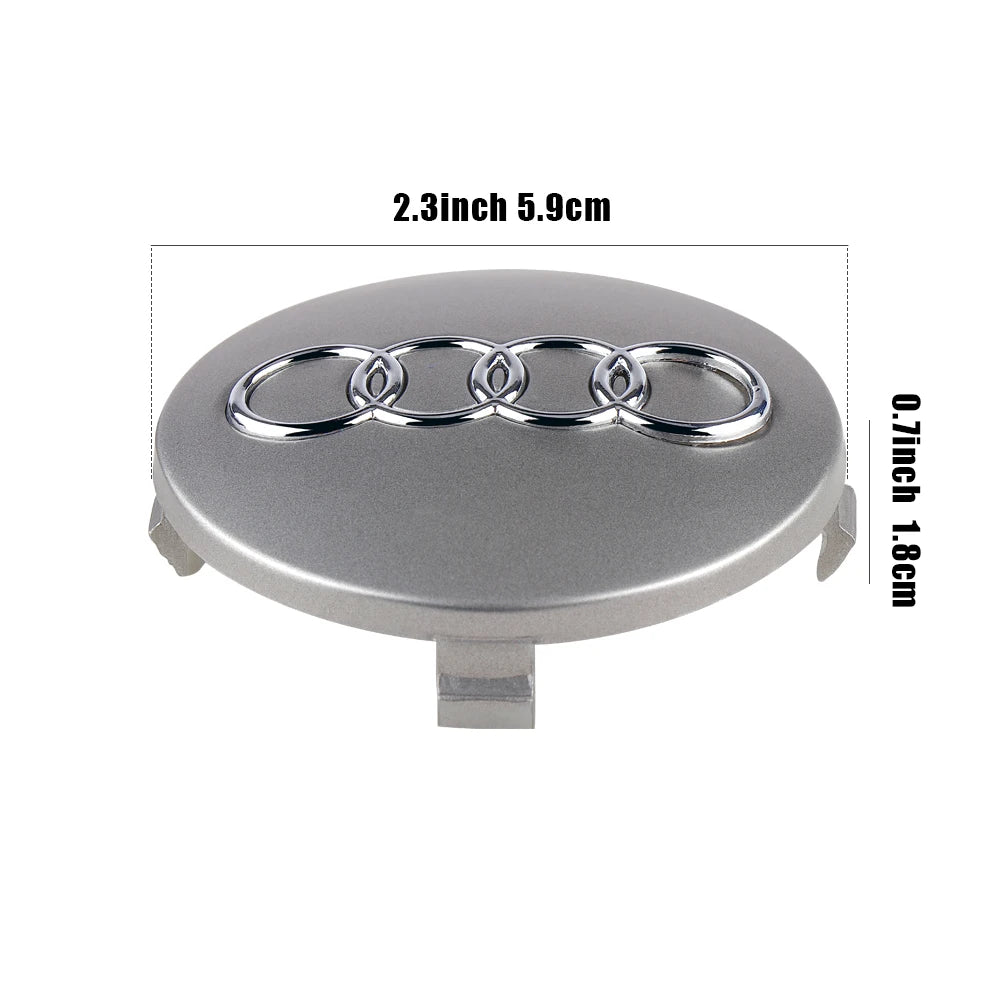 4PCS 59mm Car Wheel Center Hub Caps Replacement Hubcap Tire Rim Decoration Covers For Audi A1 B6 B7 A3 B8 A5 A4 A6 C5 C6 8P B5