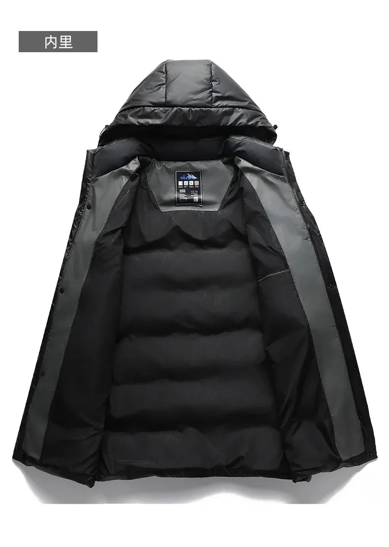 2025 new arrival winter jacket 90% white duck down jackets men,mens long style fashion thicken warm winter down coat,parkas men