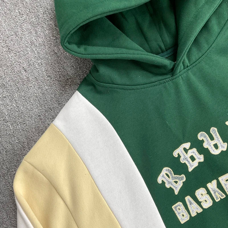 Fashionable Sports Suit Rhude Casual Shorts High-quality Splicing Color Blocks Thick Fabric Printed Hoodie