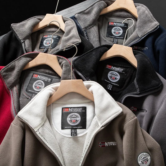 Winter Mens Fleece Jacket High Quality Stand Collar Casual Polar Coat Outdoor Thicken Cold-Proof Warm Overcoat Plus Size Outwear
