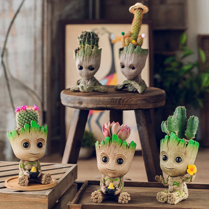Home Decoration Groot Planter Flower Pots For Indoor Flowers Pot Tree Man Ornaments Anime Figure Statue Art Crafts Kid Men Gifts
