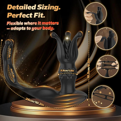 Remote Control Male Prostate Massager Anal Vibrator with Dual Ring Buttplug Anal Expander Butt Plug Adults Sex Toy for Men Gay