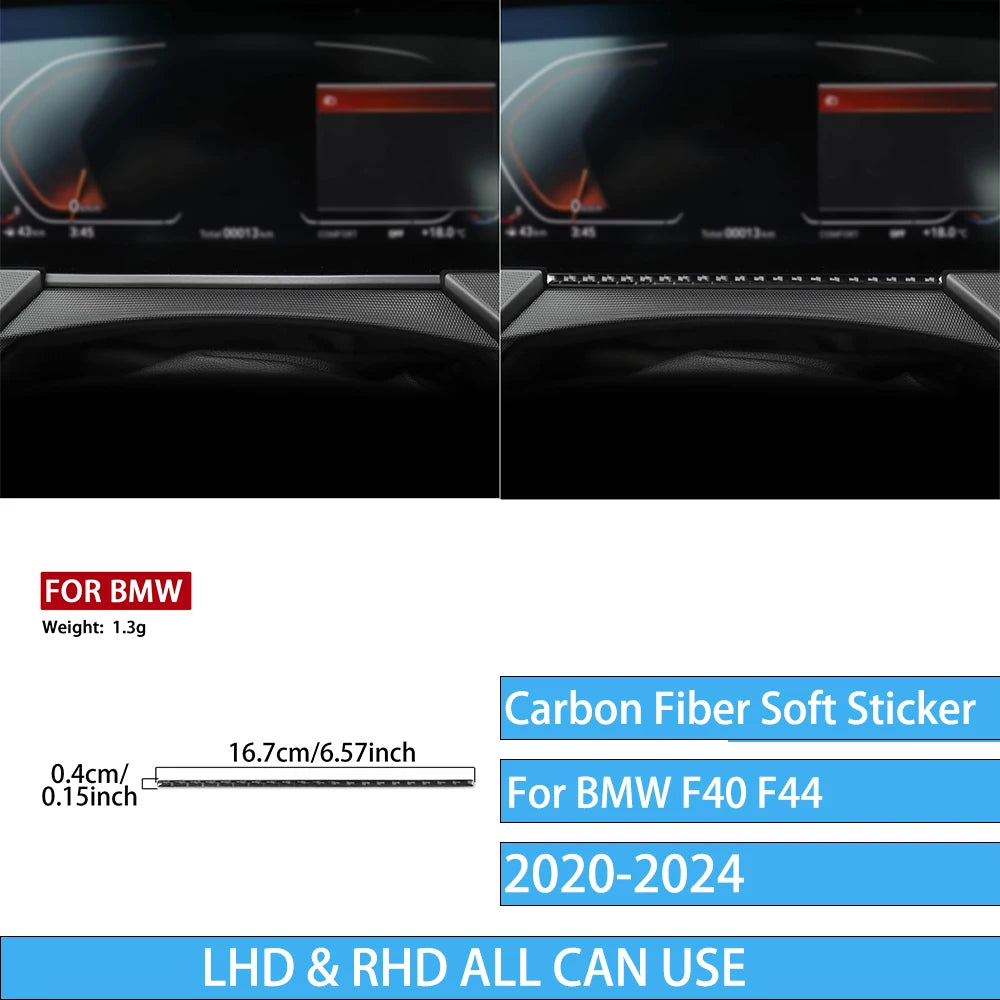 Real Carbon Fiber Car Accessories Black Trim Cover Soft Sticker For BMW 1/2 Series F40 F44 2020 2021 2022 2023 2024