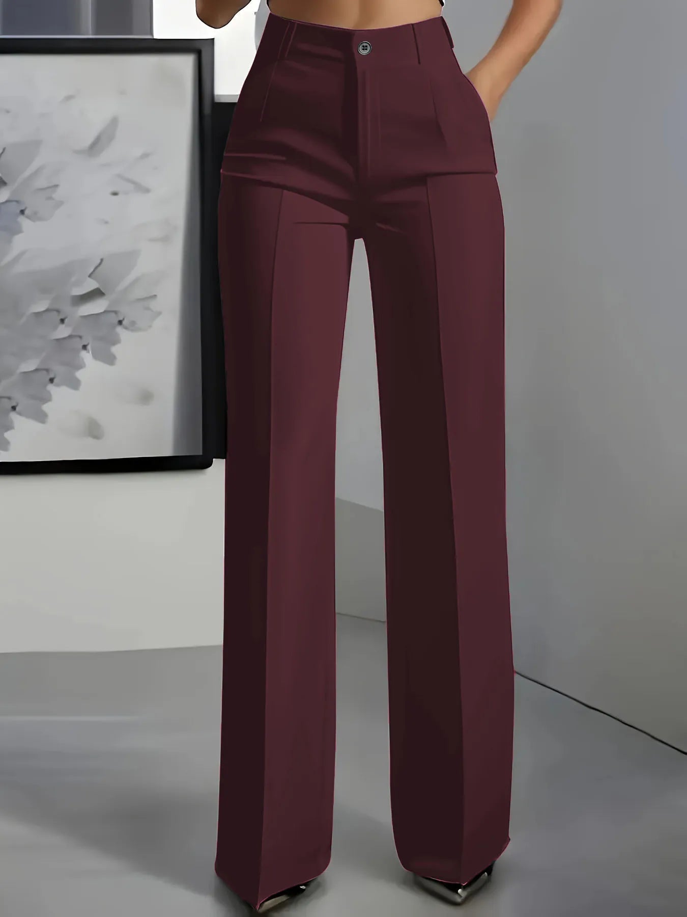 New 2025 Women's High-Waisted Draped Straight-Cut Suit Pants Simple European American Cross-Border Fashion for Women