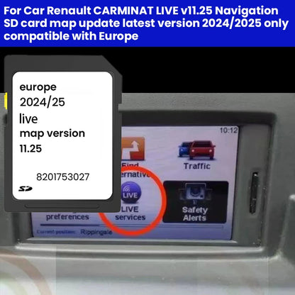UPDATED MAPS SD CARD SAT NAV SD CARD FOR RENAULT CARMINAT LIVE VERSION 11.25 2024/2025 SPEEDCAM GPS SD CARD NEW