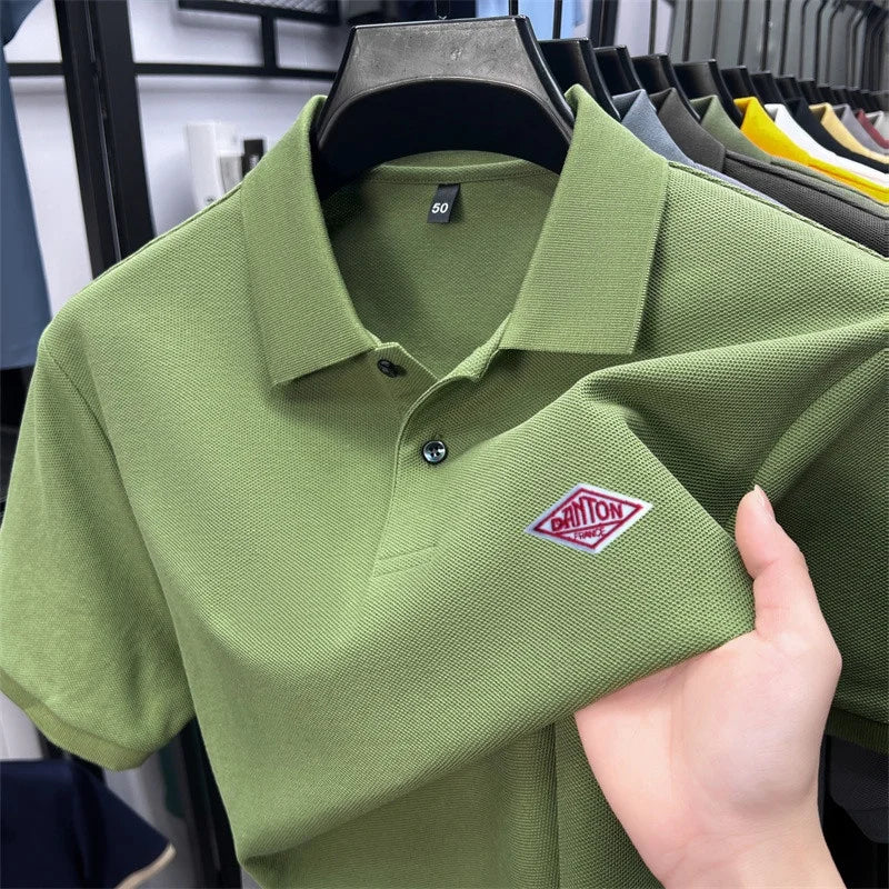 Men's 100% Cotton Polo Shirt -2026 Summer Fashion Casual Short Sleeve, Breathable Lapel Tee，27 Colors, Ideal for Golf and Sports
