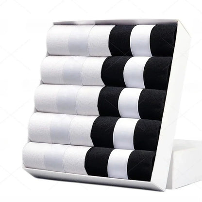 5 10 Pairs Men Socks Cotton Blend Black Business Casual Soft Breathable for  Spring Summer Autumn Winter Size 6-13