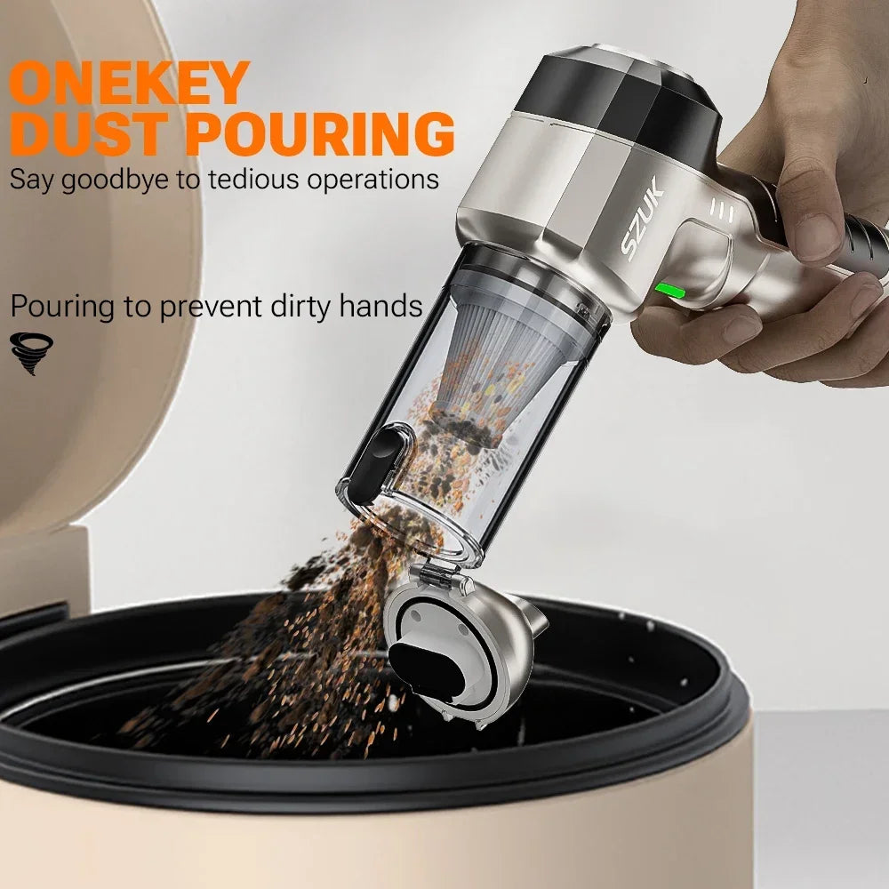 SZUK Car Vacuum Cleaner 18000PA High Pressure Portable Handheld Powerful Mini Cordless Car Appliance Cleaning Vacuum Cleaner